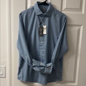 Michael Kors Blue Gingham Casual Shirt